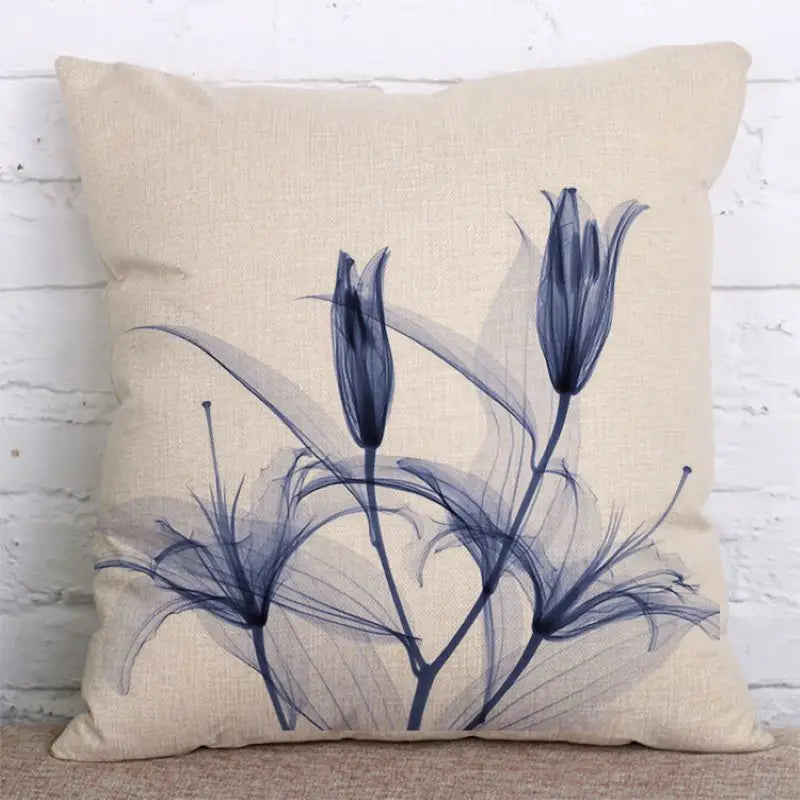Colorful Flowers Printed Decorative Throw Pillow Floral Plant Cushion Cover Decoration Home Textile For Sofa Home