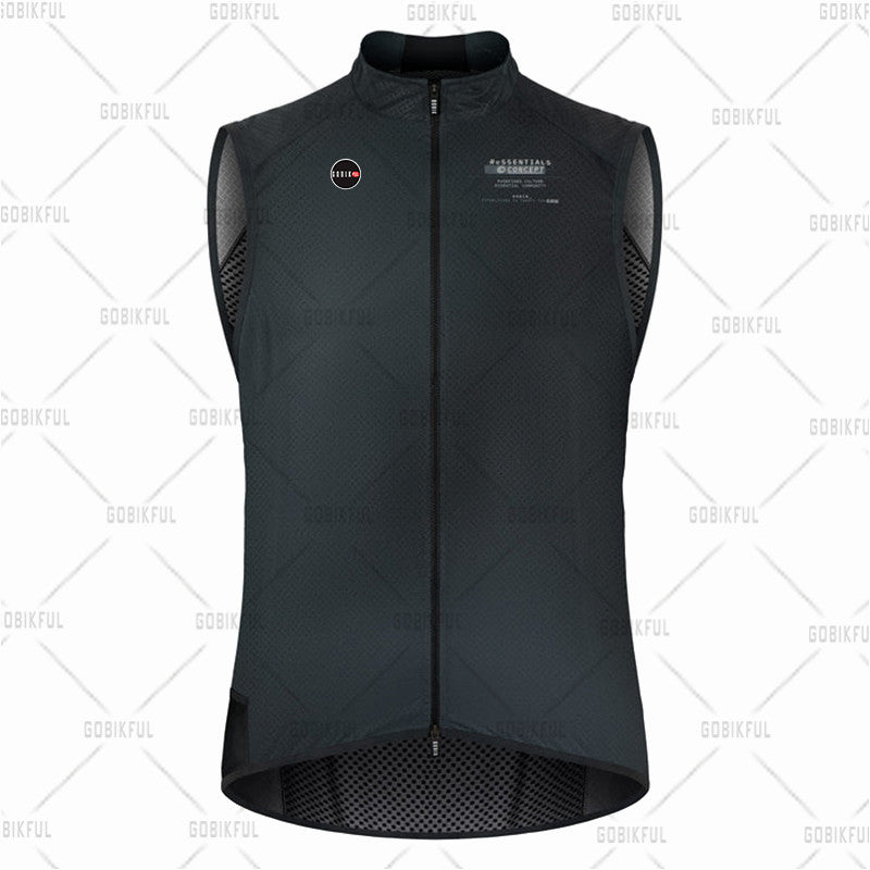 Gobikful Sleeveless Bike Front Windproof Back Breathable Maillot Ciclismo Bike Sweatshirt Jersey Bike Clothing vest unisex