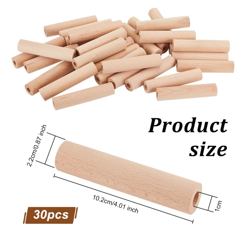30Pcs Wooden Dowel Rods Half Round Dowel Rods Unfinished Wood Craft Sticks Arch Wood Dowel Rods Half Round Craft Sticks