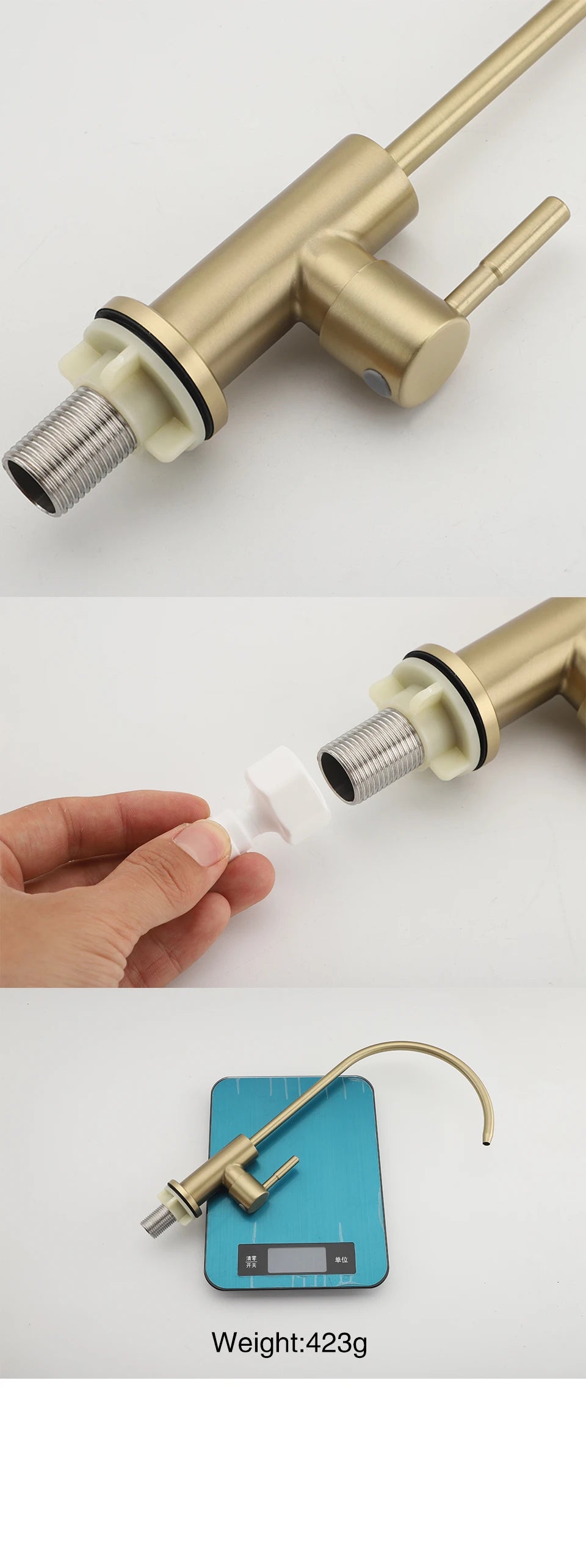 ULA 1/4"Kitchen Faucets Direct Drinking Tap Stainless Steel Water Purifier Faucet Single Cold Water Sink Faucet Filter Faucet