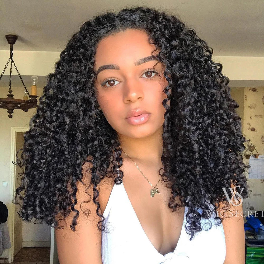 Bouncy Burmese Pixie Curly Human Hair Bundles with Closure