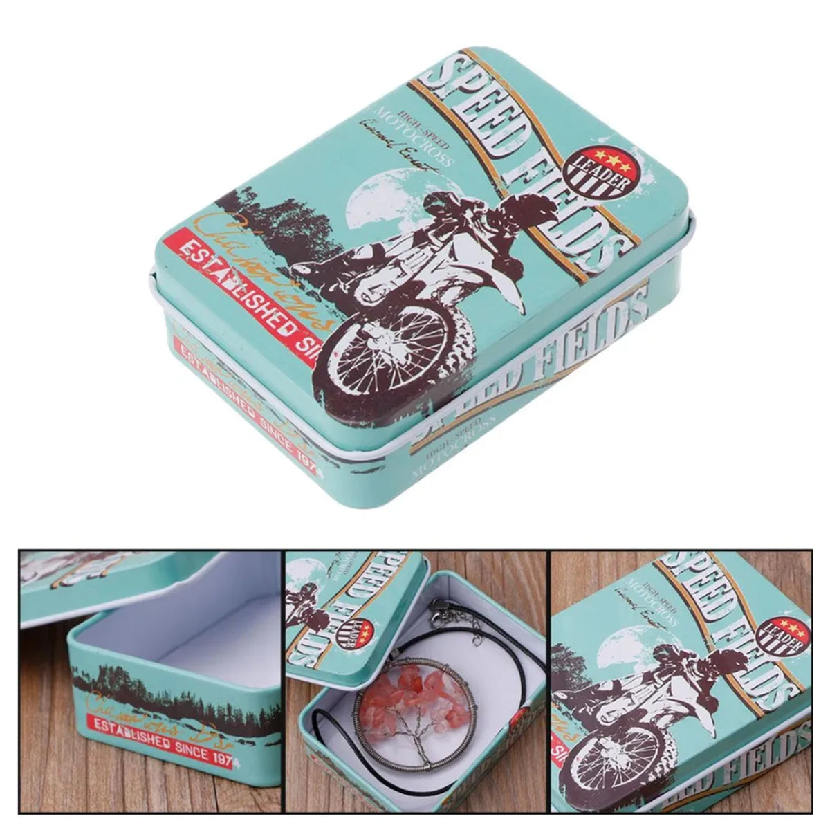 Vintage Storage Iron Box Creative Rectangular Tinplate Box For Hairpin Card Jewelry Organizer Rural Nostalgic Storage Boxes