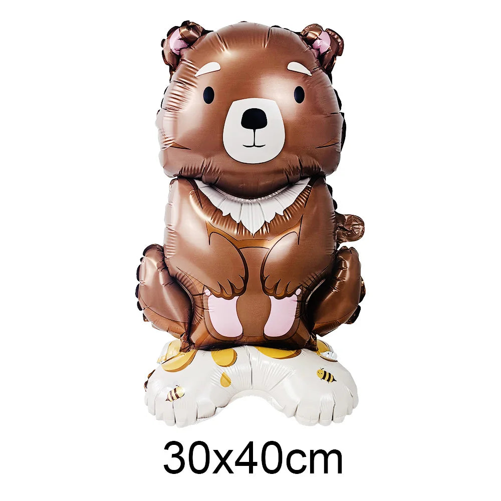 Standing Cute Animal Giraffes Seals Turtles Sharks Dolphin Bunny Foil Balloons Animal Sea Zoo Themed Birthday Party Decorations