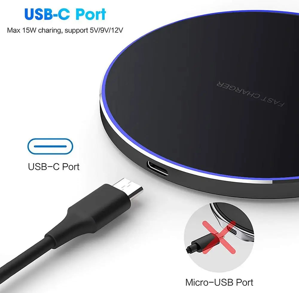 Wireless Charger For iPhone 17-11 Pro XS Max Mini X XR Induction Fast Wireless Charging Pad For Samsung Xiaomi Huawei