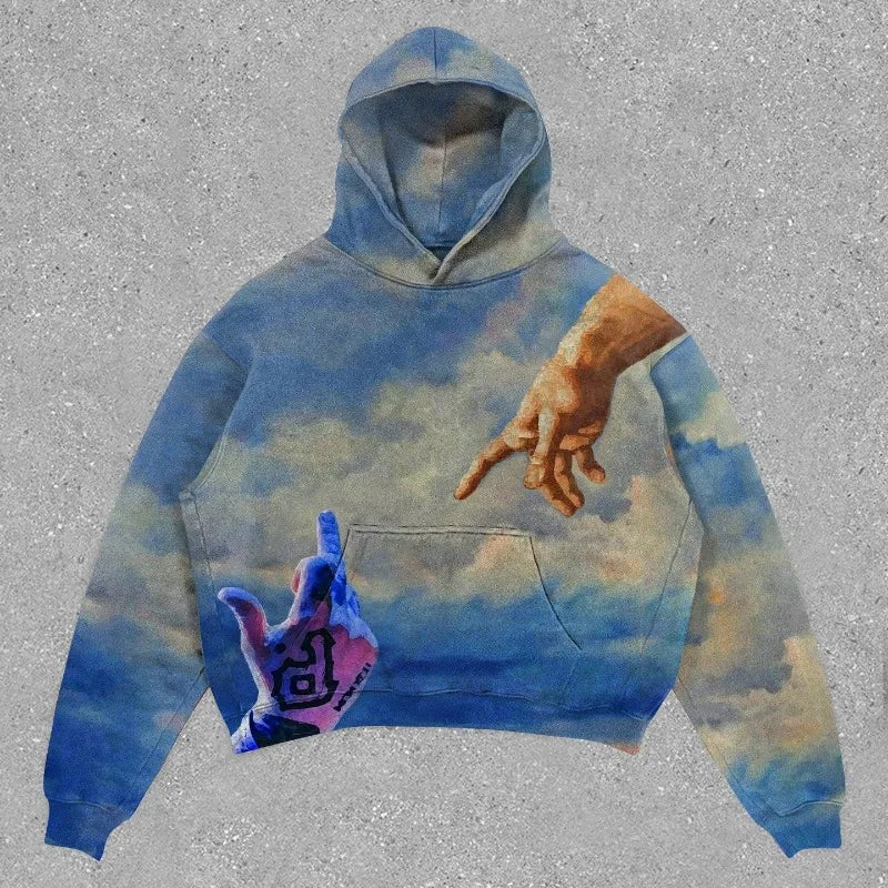 Plus Size Graphic Regular Male Hoodie Overfit Y2k Clothes High Quality Korean Style Pastel Color Cotton Men's Hooded Sweatshirt