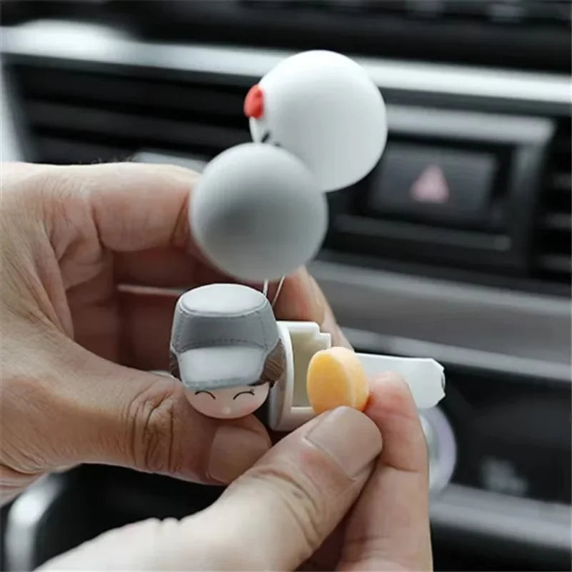 Car Decoration Cute Cartoon Balloon Couples Action Figure Figurines