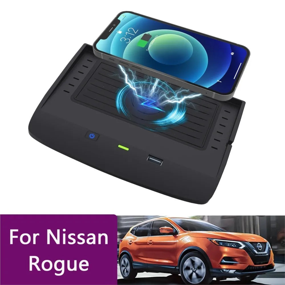 For Nissan Rogue T33 2021 2022 2023 2024 Car Wireless Charger Qi Car Mobile Phone Wireless Charging Pad Interior Accessories