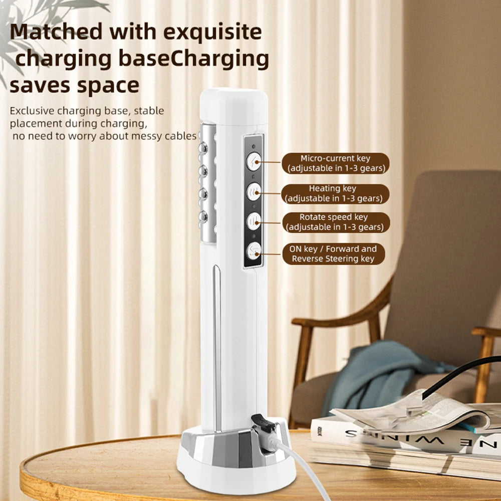 New Arrival 3D Electric 360 Rotation Roller Face Lifting Machine Heating Roller EMS Facial Vibrator Body Massager Skin Care Tool