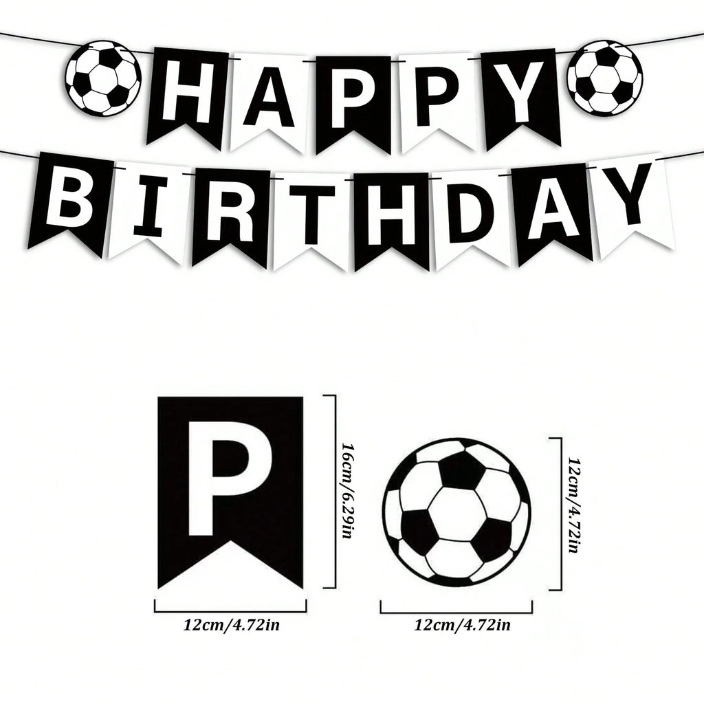 2sets/1set Soccer Happy Birthday Banner Set Football Theme Birthday