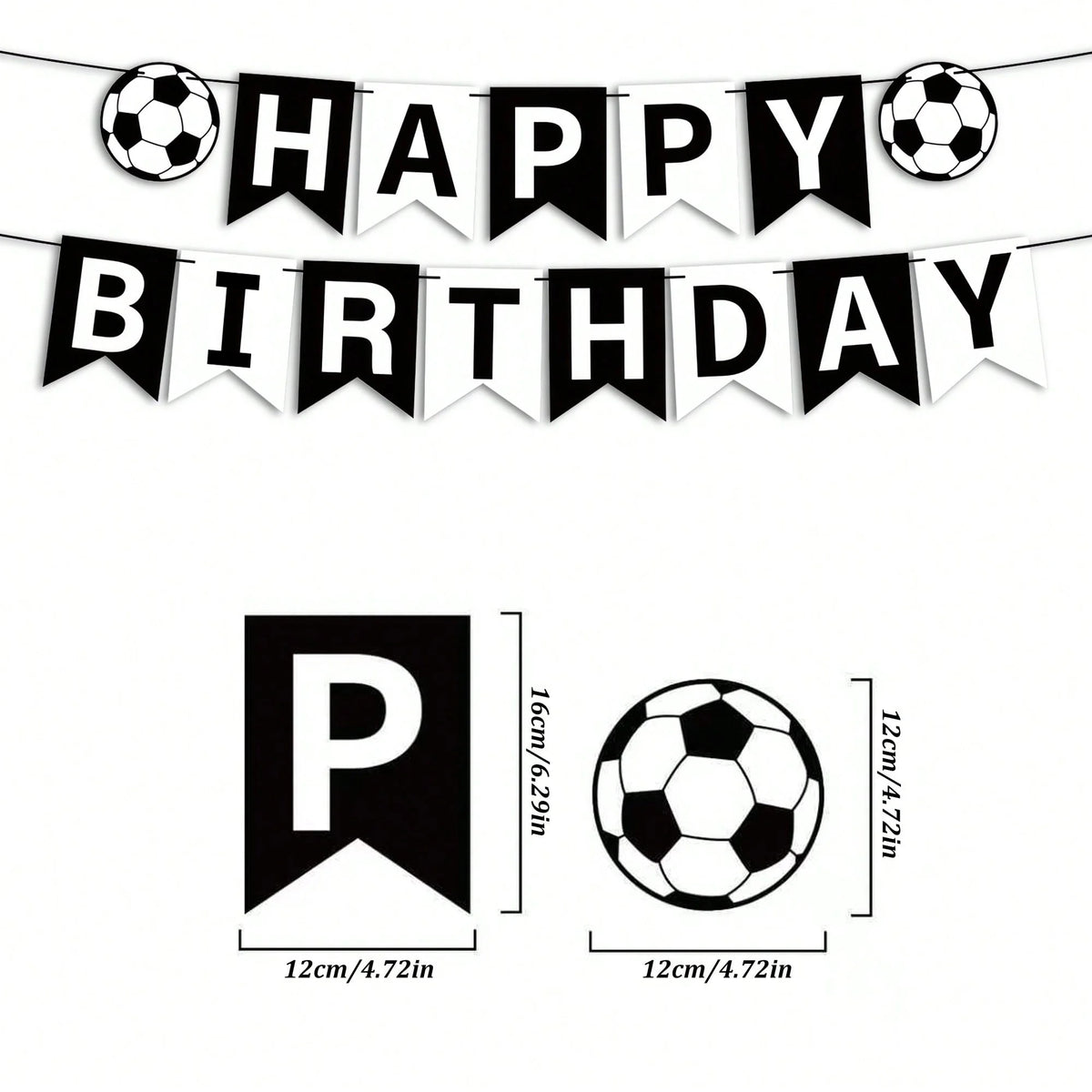 2sets/1set Soccer Happy Birthday Banner Set Football Theme Birthday