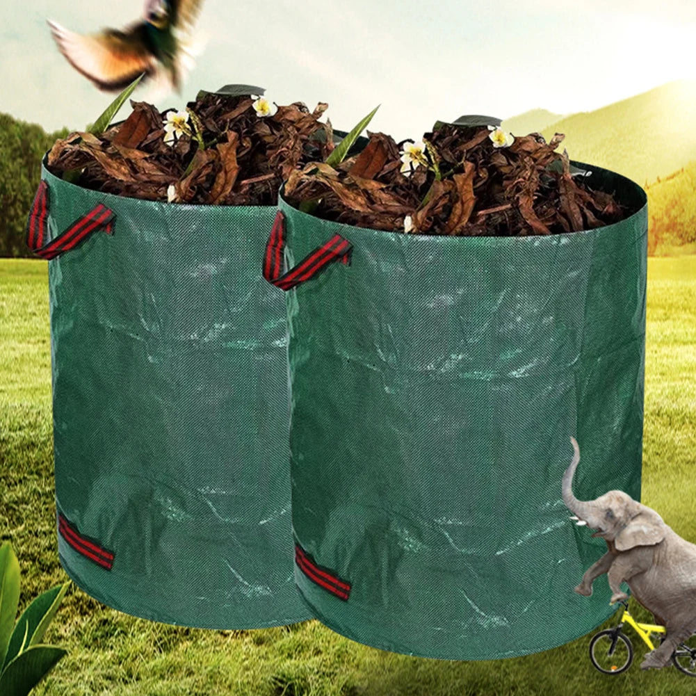 120L-500L Waterproof Large Capacity Leaf Sack, Yard Waste Collection Storage Container for Garden Lawn Outdoor