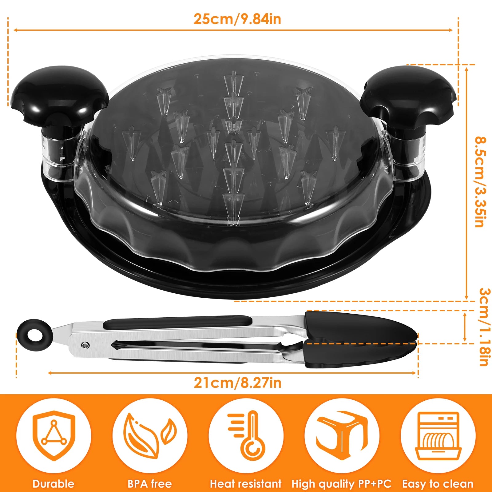 Chicken Shredder Non-Slip Meat Grinders for Pork Beef Cooked Chicken Breasts Vegetable Kitchen Tool Ergonomic Handle Shredder