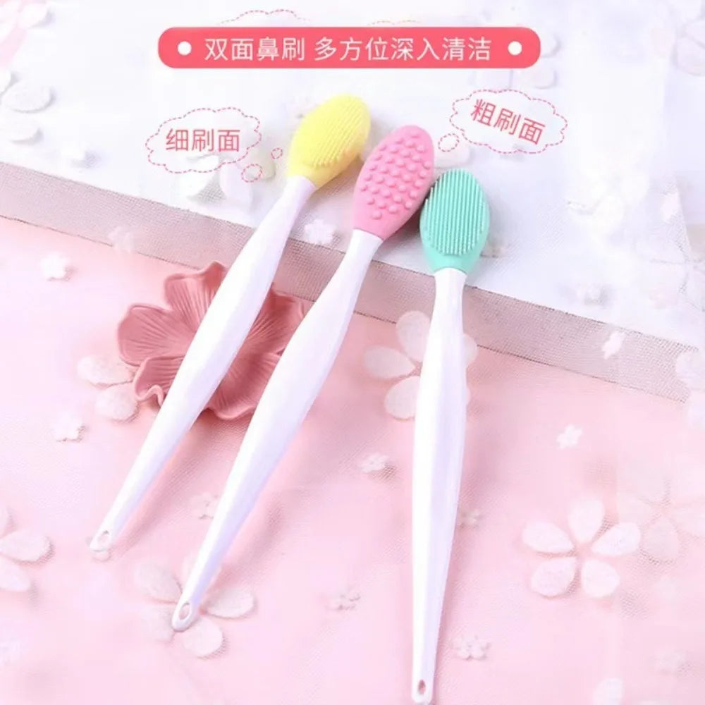 1/5PCS Beauty Skin Care Silicone Face Brush Exfoliating Facial Cleansing Scrub Nose Brush Blackhead Remove Double-Sided Brushes