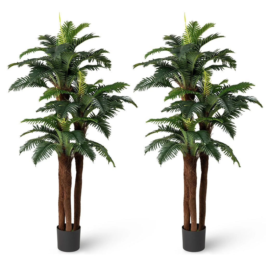 Artificial Palm Trees, 6.3ft, 2 Pack