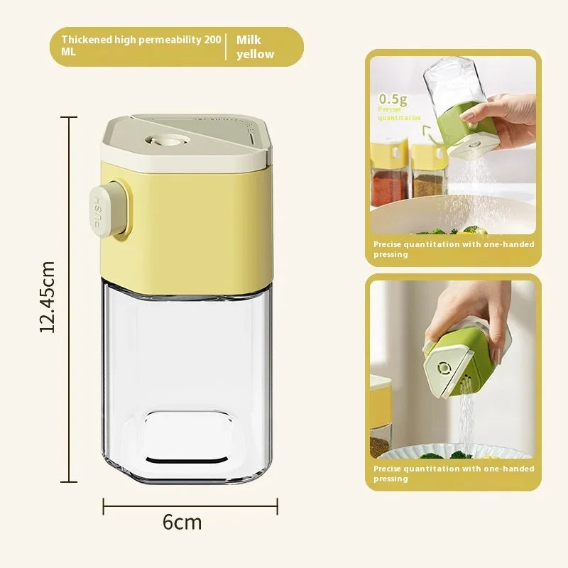 2026 New Kitchen Quantitative Salt Bottle Spice Can Pepper Chili Powder Jar Glass Seasoning Tank Sealed Moisture-proof Gadgets