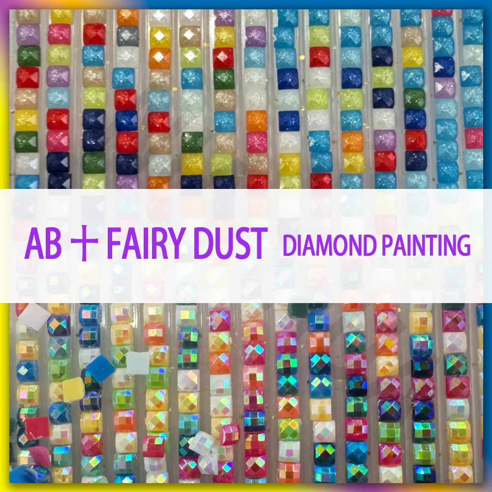 Fairy Dust AB Diy 5D Diamond Painting New Arrival 2024 Gold color Roses Full Mosaic Cross stitch Embroidery Flowers Home Decor