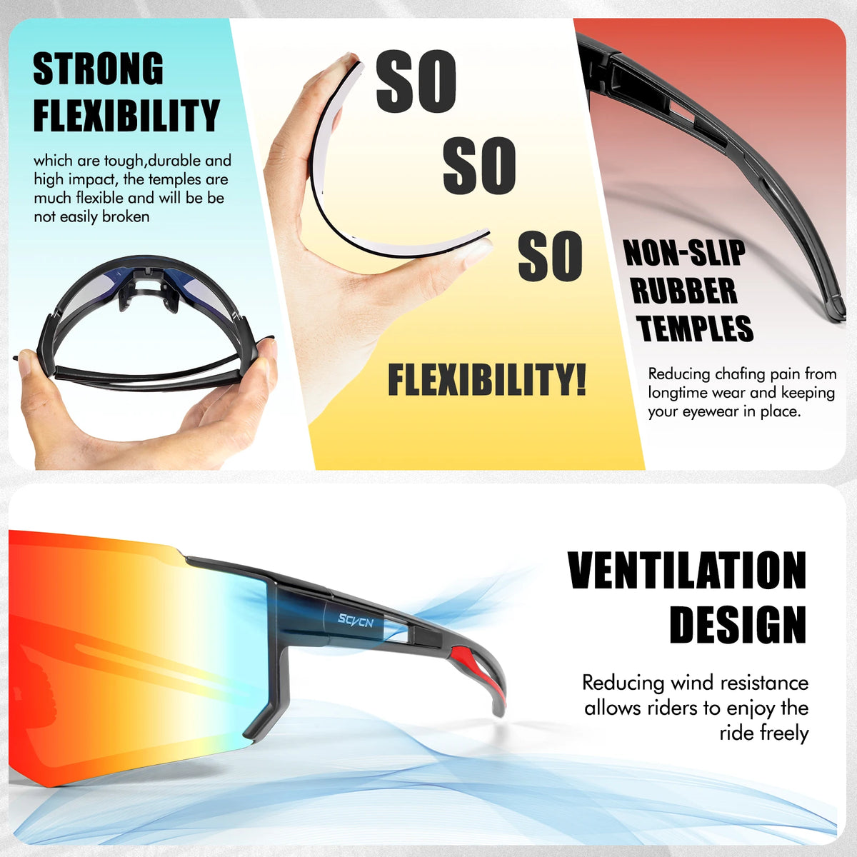 Scvcn New Outdoor Cycling Sunglasses Men Road Driving Bike