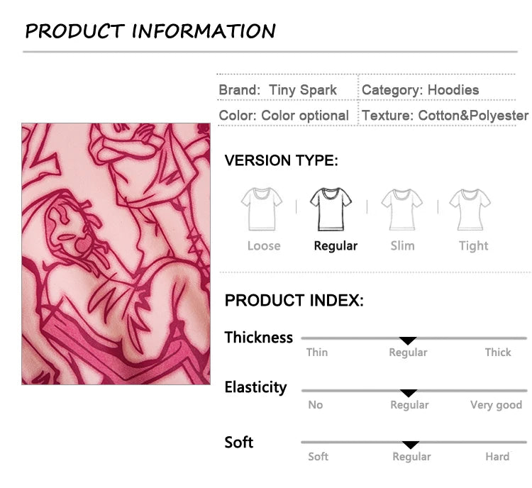 2025 Men Streetwear Pink Hoodie Sweatshirt Funny Cartoon Graphic Hoodie Autumn Harajuku Anime Hooded Pullover Hip Hop Hipster