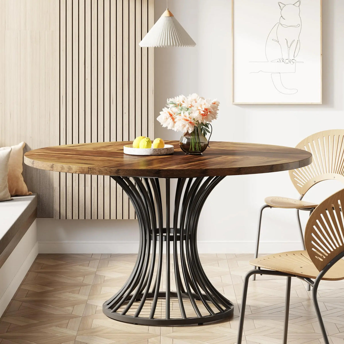 Tribesigns Round Dining Table for 4-6 People