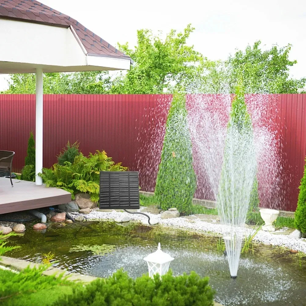 Solar - Powered Water Pump for 11/15.5cm Water Fountains: 8 - Nozzle Outdoor Watering Set