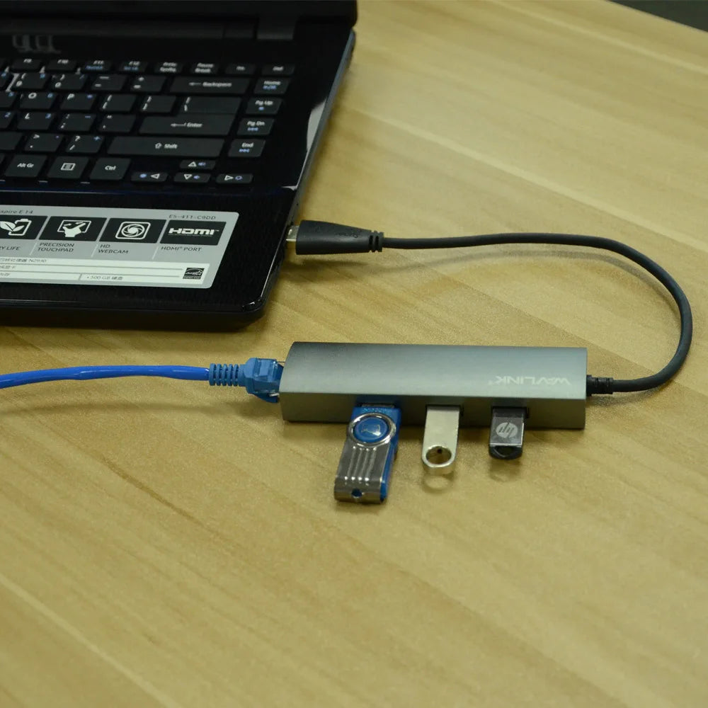 Wavlink USB 3.0 3 Ports Hub with Gigabit Ethernet Adapter