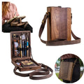 Pen Holder Wooden Desk Organizer Box Portable Stationery Storage