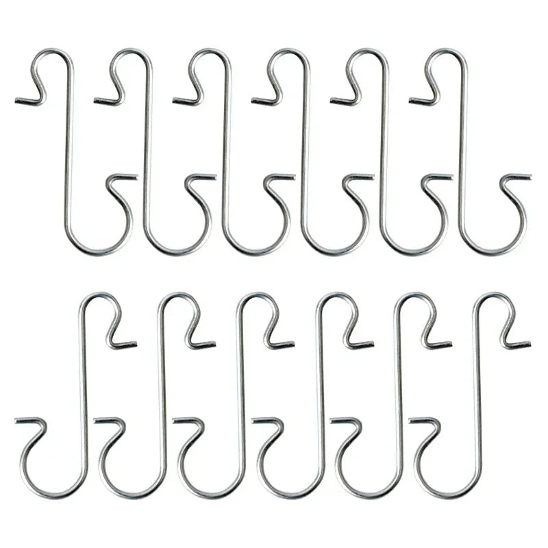 100Pcs Christmas Ornament Metal S-Shaped Hooks Holders Tree Ball Pendant Hanging Decoration for Home Navidad New Year