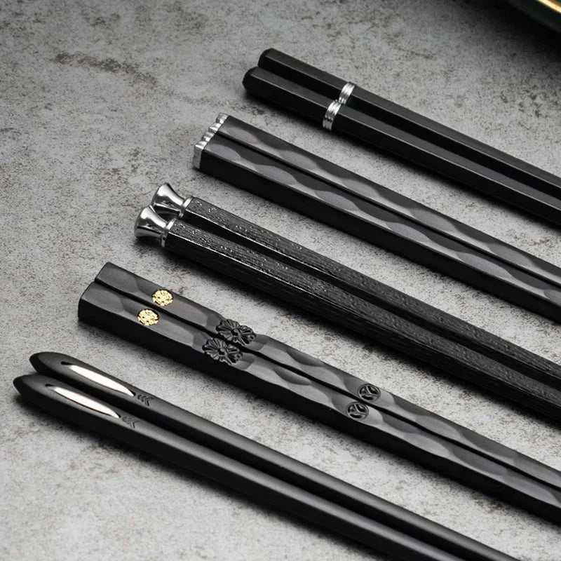 5Pairs High Quality Japanese Non-Slip Chopsticks Korean Home Hotel