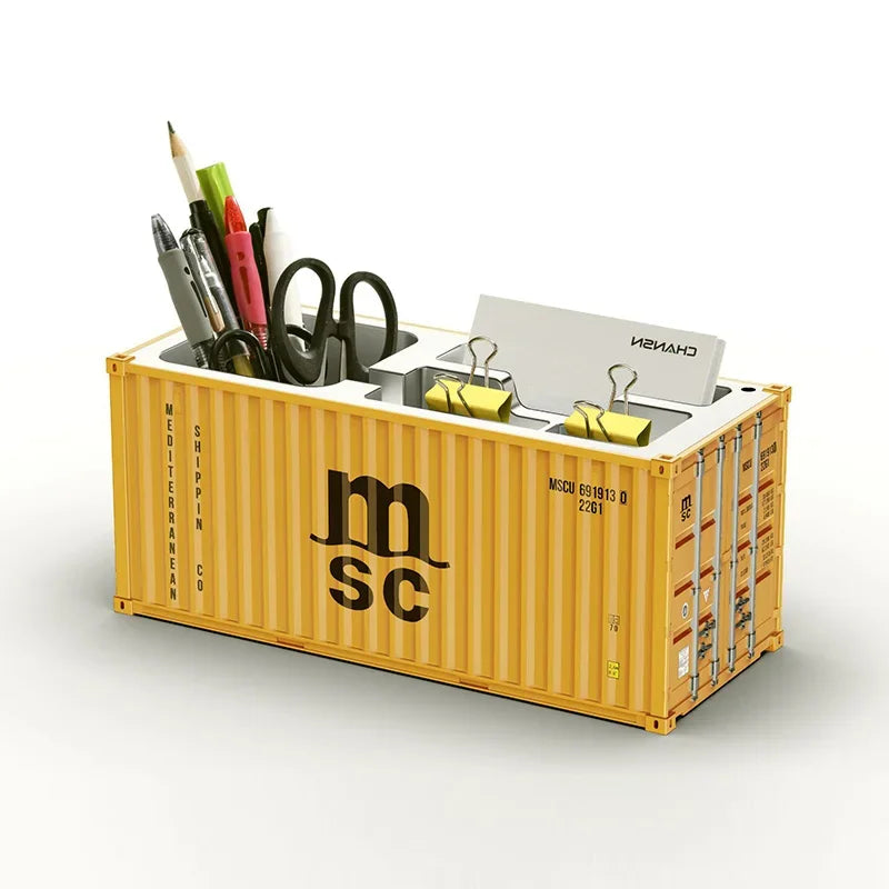 1/20 Scale Simulated Shipping Cargo Container Model Pen Holder Storage Box New Styles Plastic Storage Box Desktop Organizer