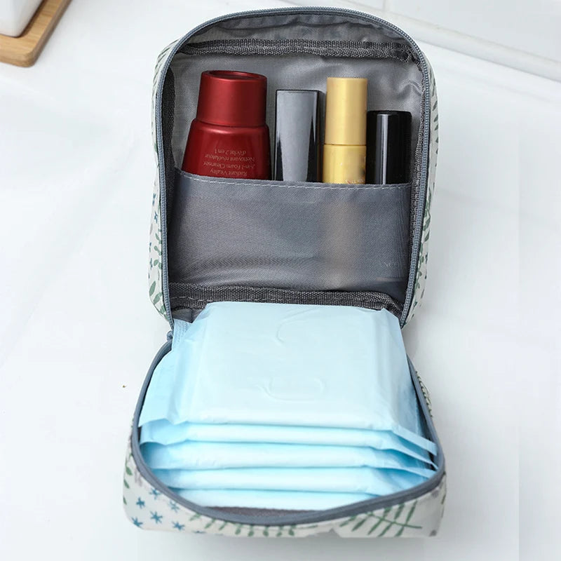 Women Girls Kawaii Napkin Sanitary Pads Bag Pouch Organizer Cosmetic Makeup Tampon Bags Cute Travel Gadgets Lipstick Storage Bag