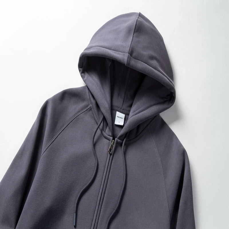 Solid Color Hoodie Men Fashion Zip Up Long Sleeve Oversized Jacket Coat Harajuku Gothic Hooded Sweatshirt Y2K Teen BP13813