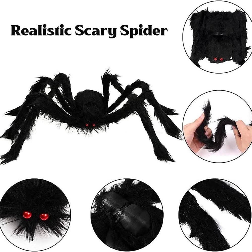 Giant Black Halloween Spider Decoration