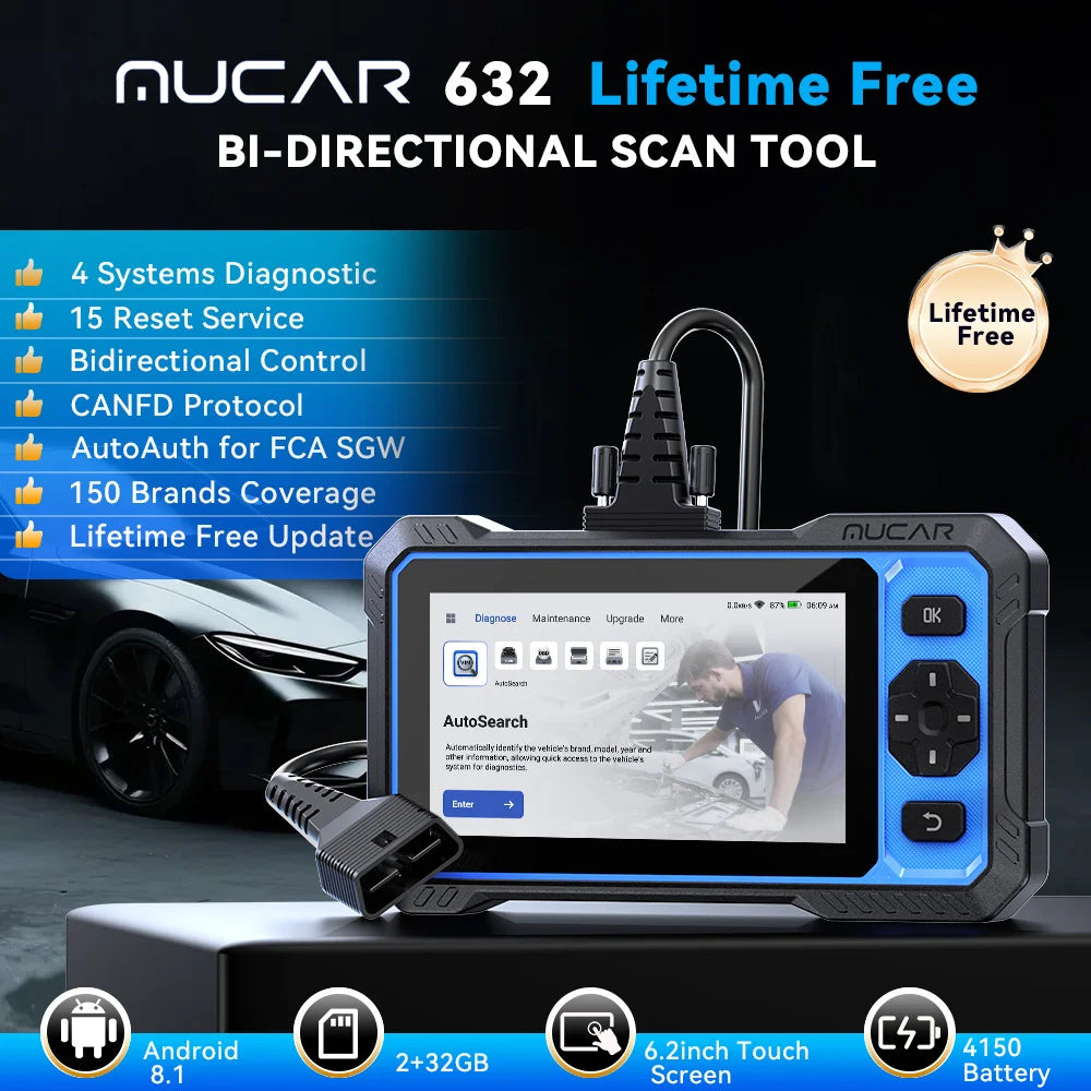 Mucar 632 AI Automotive Tools Life Free Obd2 Scanner