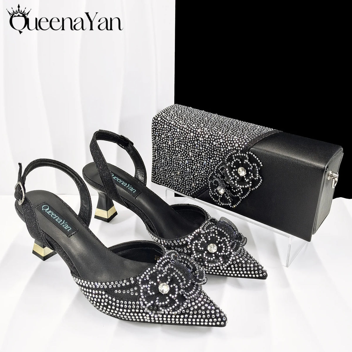African-Inspired Evening Heel and Clutch Set