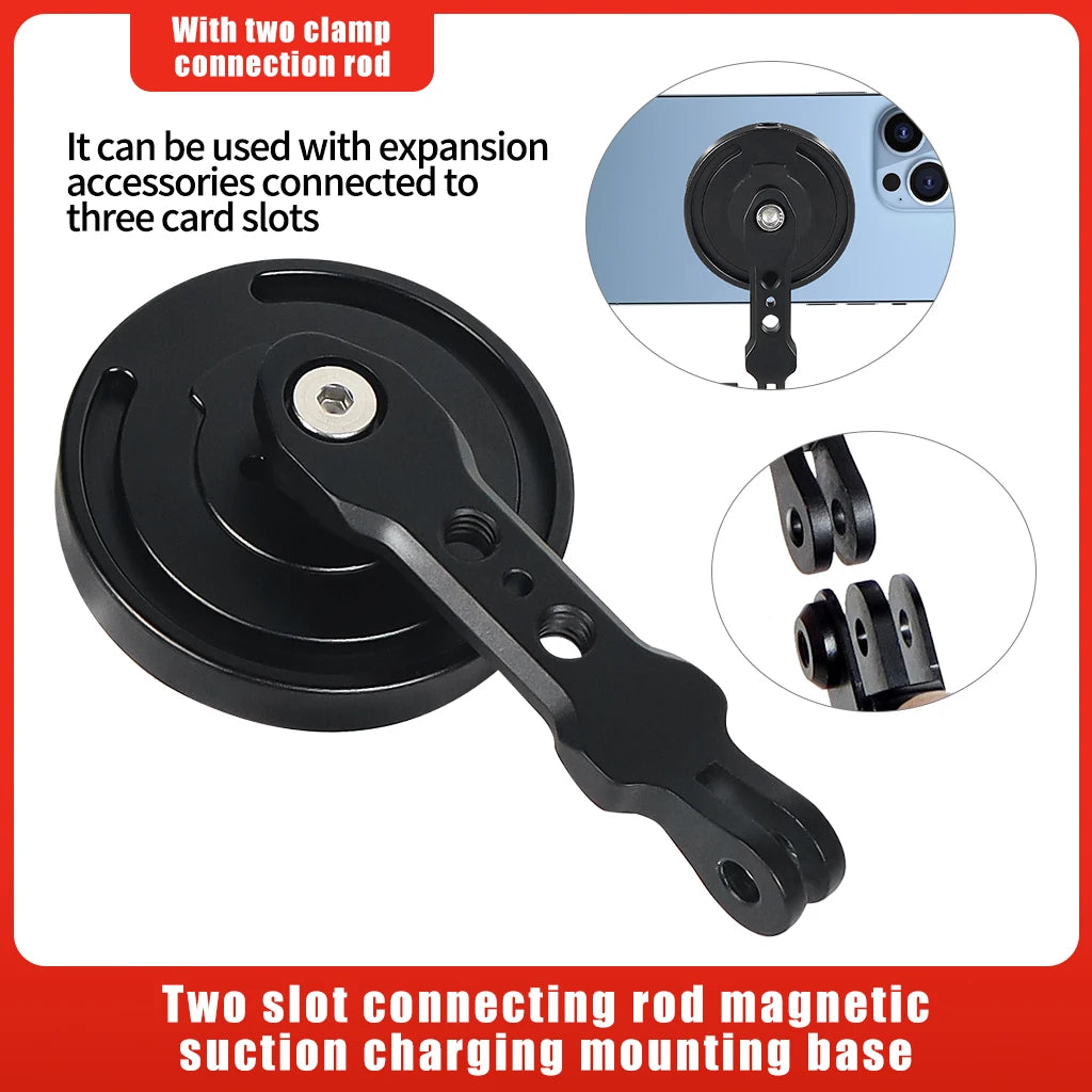 Mobile Phone Holder Stand Magnetic Wireless Charger 15W Tripod Adapter Mount Cold Shoe for Huawei Iphone Magnet Charging Station