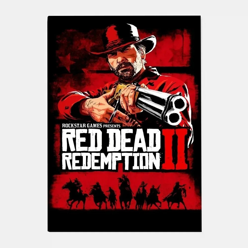 Game R-Red Dead Redemption 2 RDR2 Poster HD art canvas painting home living room bar decoration