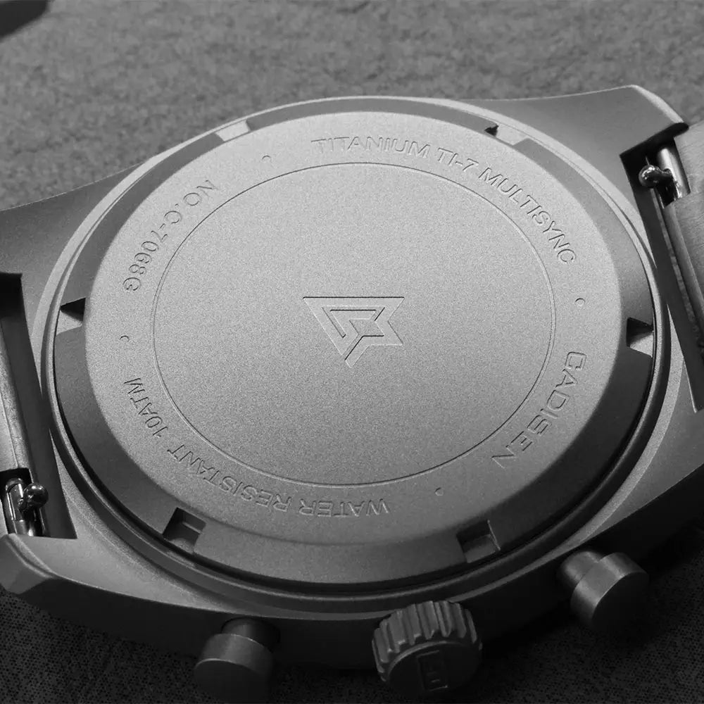 CADISEN TI-7 MULTISYNC Titanium Moon Mens Watches Quartz Chronograph