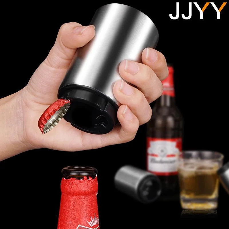 Automatic Beer Bottle Opener Magnet Beer Opener Push Down Opener Wine Beer Soda Cap Opener Stonego Kitchen Accessories