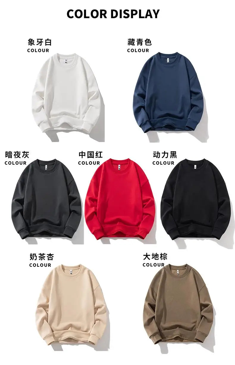 Customizable Thick Sweatshirt for Man Women Plain Hoodie Sweater Autumn Winter Fleece Sweatshirts Logo Original Design