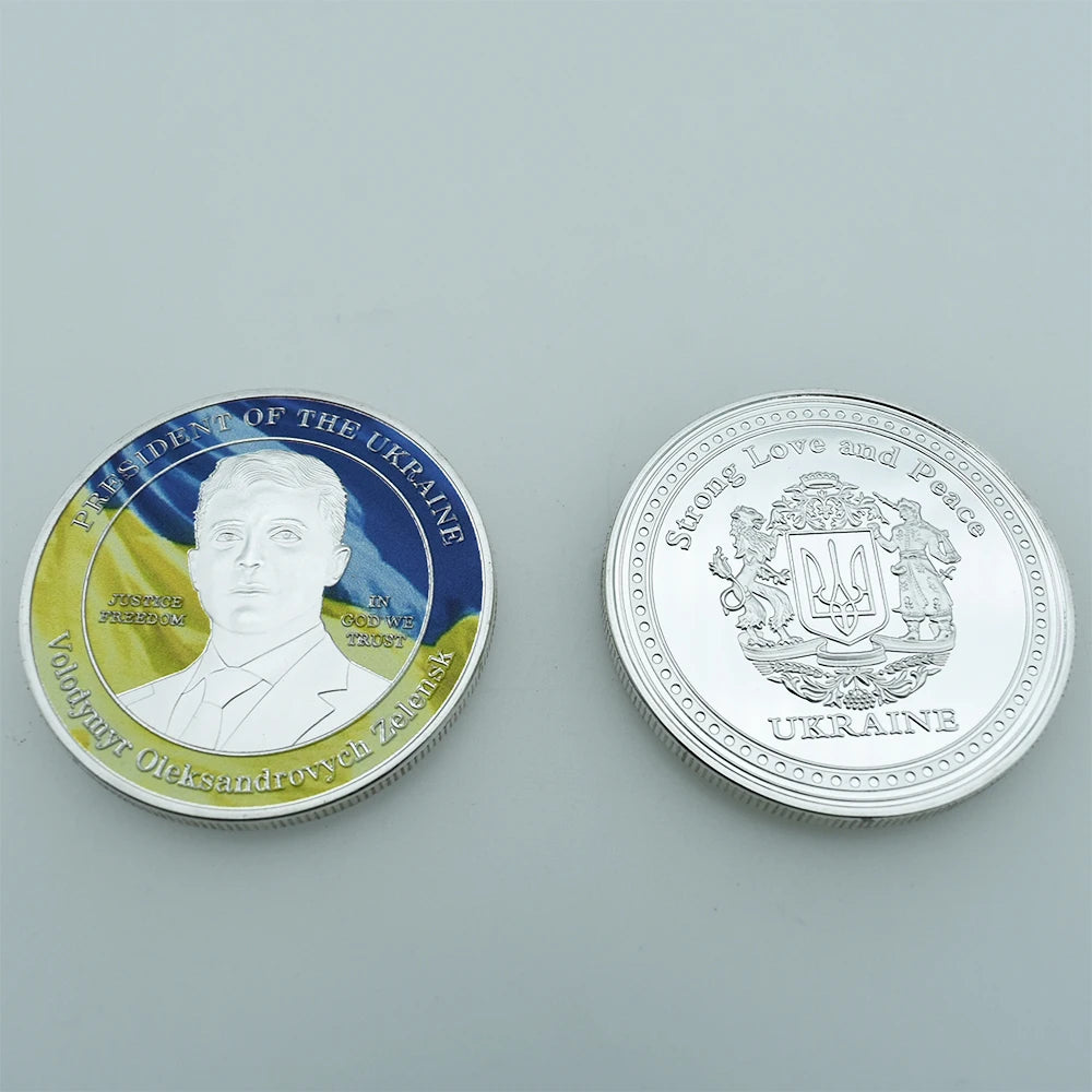 2022 Ukrainian Presidential Challenge Coin Zelensky War Coin Embossed Three-dimensional Commemorative Coin Collection Gift