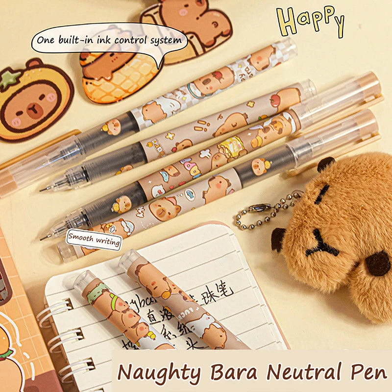 Cute Anime Capybara Straight Liquid Ballpoint Pen Neutral Pen
