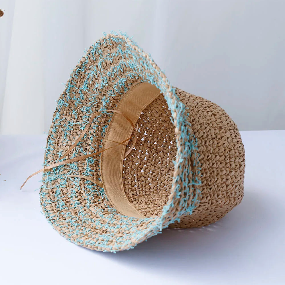 Y2K Beach Korean Straw Hat Summer Women Visor Bucket Hat Fisherman