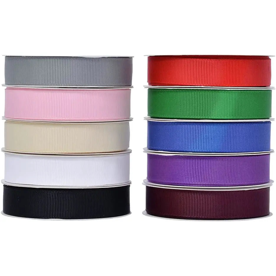 10 Meters Grosgrain Ribbon Solid Fabric for Gift Wrapping Wedding Bows Decoration Hair Sewing Supplies DIY Crafts Accessories