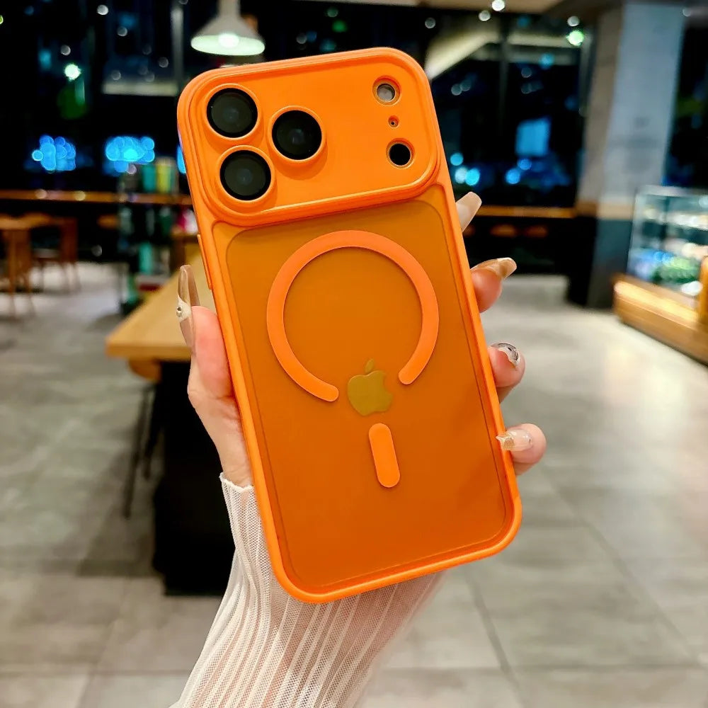 Magnetic Luxury Matte Translucent Armor Shockproof Case For iPhone