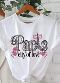 Women's Paris Graphic Tee With Floral Print
