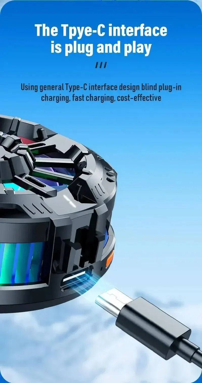 Coooler Fan Magnetic Wireless Charger Phone Back Clip Radiator RGB Light For Magsafe iPhone 16 15 14 13 12 Pro Max Fast Charging