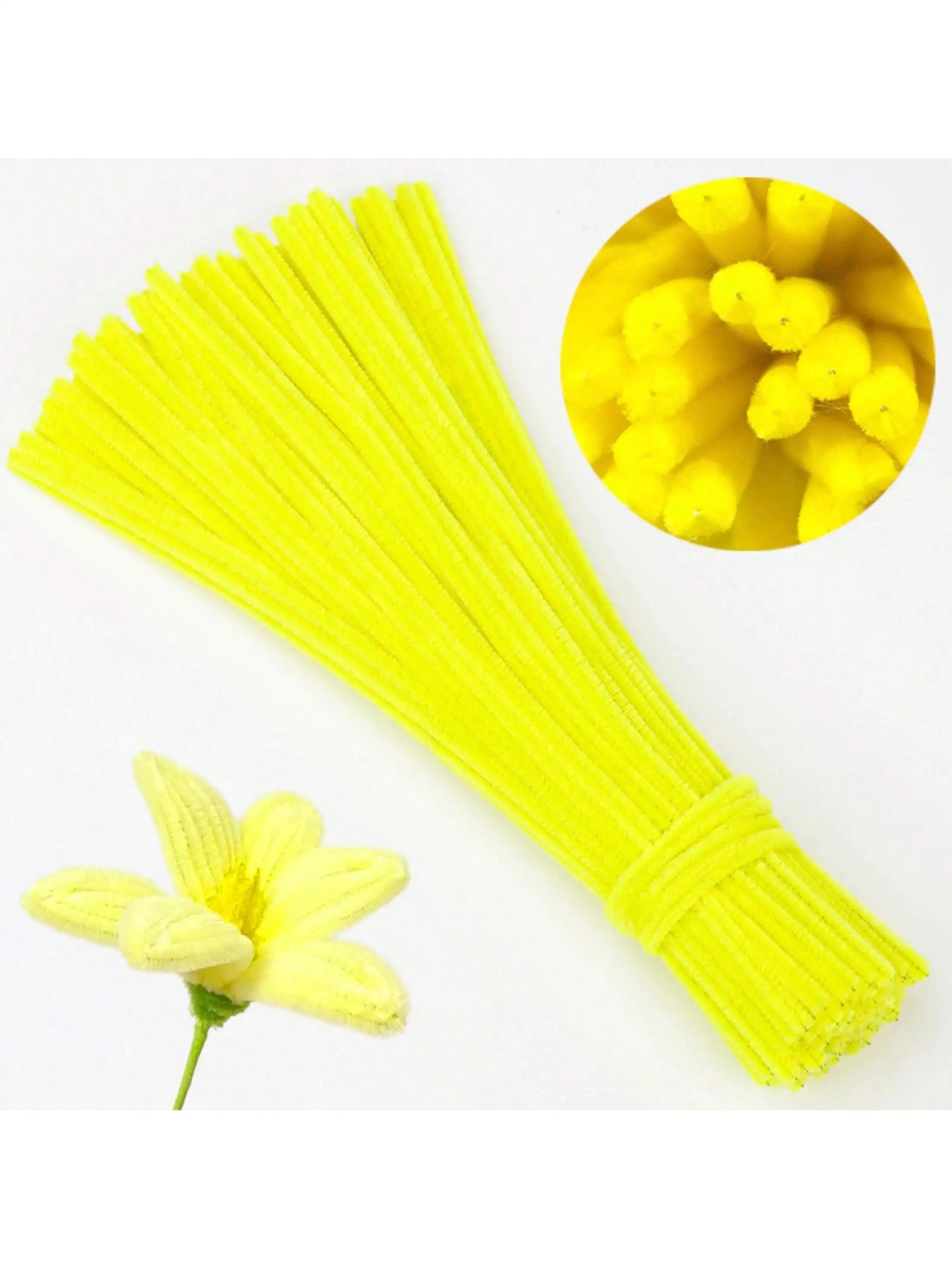100/300 PCS 6 Colors Gradient Yellow Pipe Cleaners Chenille Stems, Pipe Cleaners Craft,Pipe Cleaners Set for DIY Art and Craft