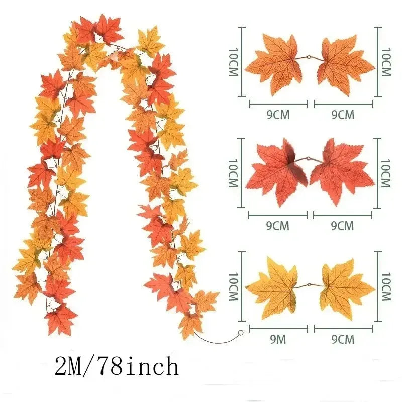 Autumn Artificial Maple Leaf Vine 200cm