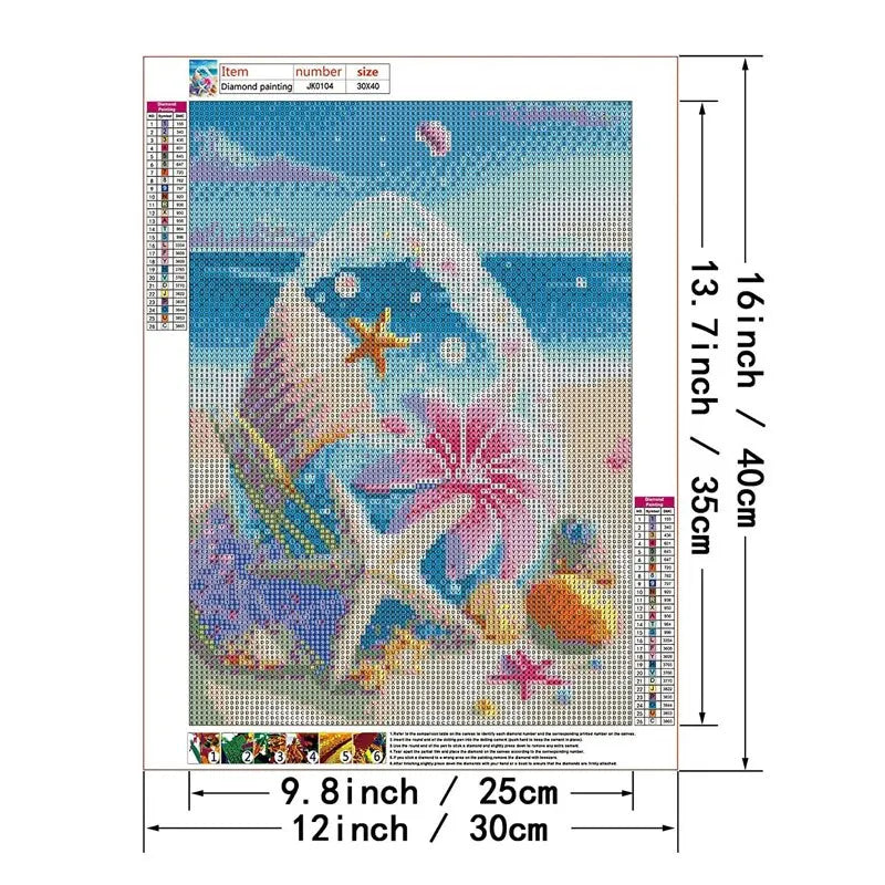 Starfish 5D Diamond Painting Fantasy Shell Seaside Scenery Full Diamond Embroidery Mosaic Cross Stitch Kits Bedroom Home Decor