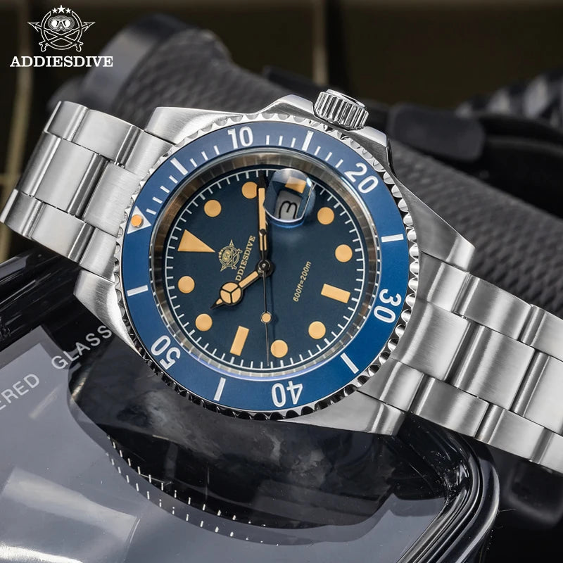 ADDIESDIVE 41mm Men's Watch Diving Japanese Quartz Movement 200m